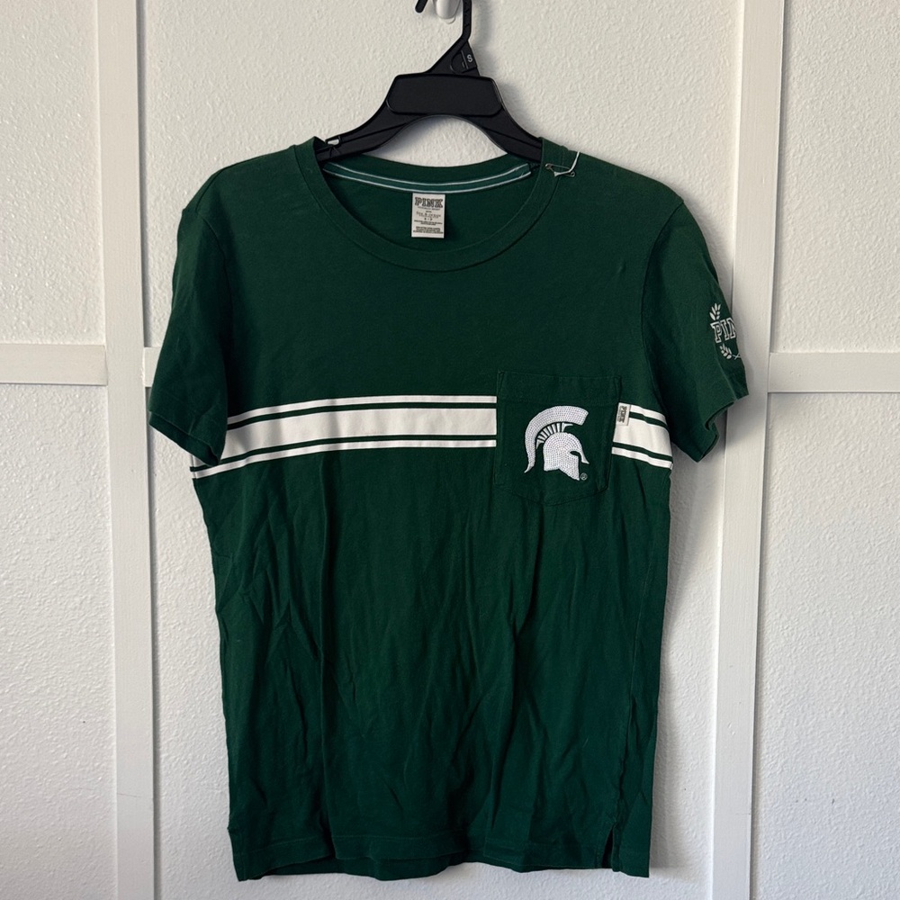 PINK Victoria's Secret Green Short Sleeve Tee